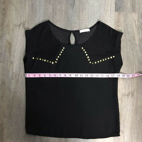 A’gaci Women’s Sheer Black Round Neck Top Medium - Picture 5 of 7